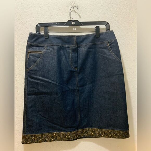 Lafayette 148 New York  Denim Skirt size 8 NWOT - Picture 1 of 10